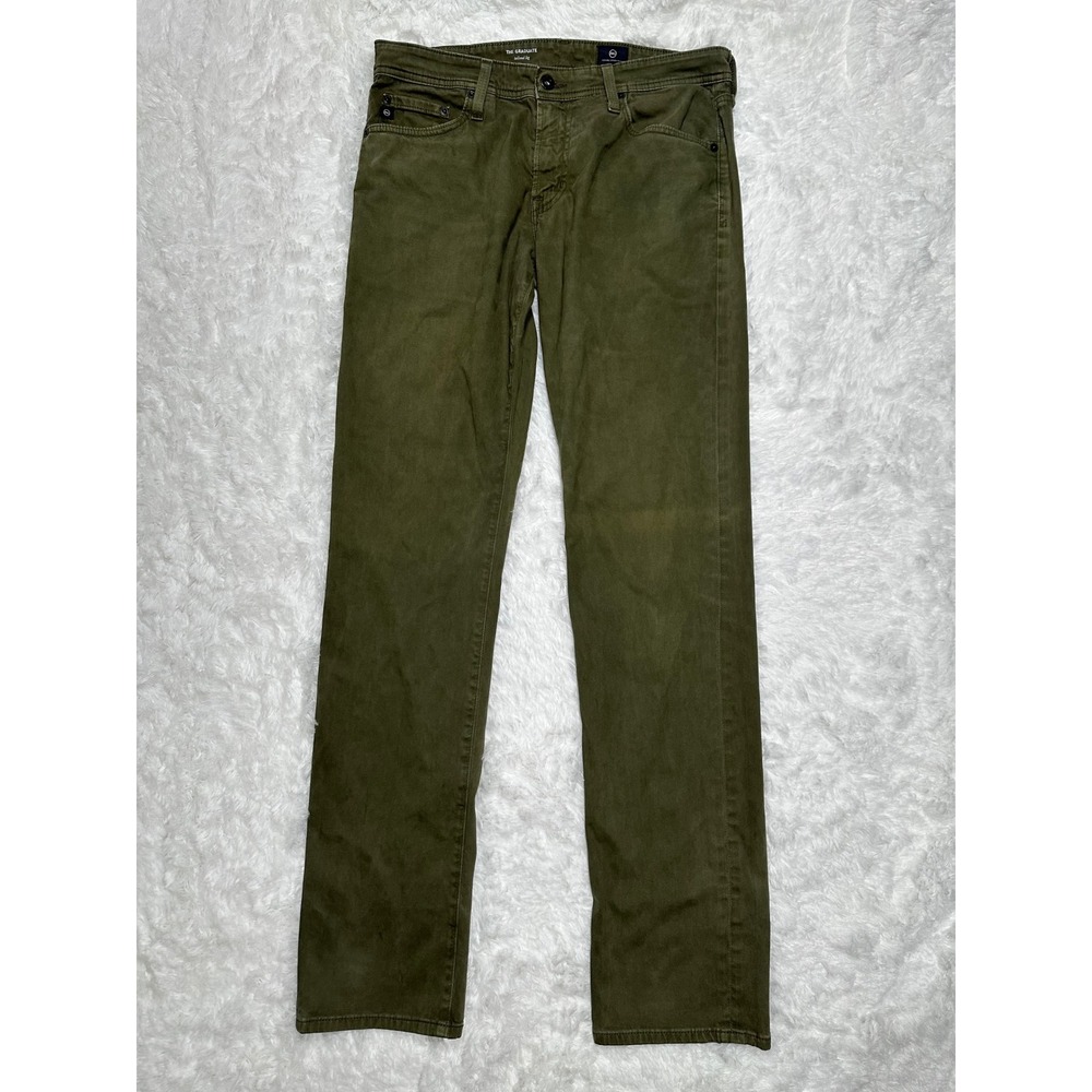 AG Adriano Goldschmied The Graduate Tailored Leg Pants 32x34 Olive Green